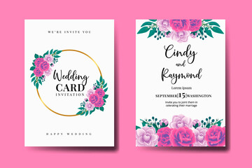 Modern Wedding invitation frame set,  Beautiful Rose Flower design Invitation Card Template