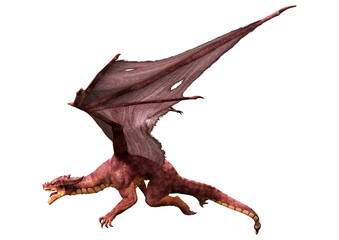 Fototapeta premium 3D Rendering Fairy Tale Dragon on White
