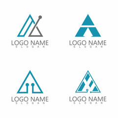 Futuristic Triangle Chain logo design inspiration