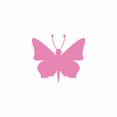 Obraz na płótnie Canvas Beauty Flying Butterfly Logo with simple minimalist line art monoline style