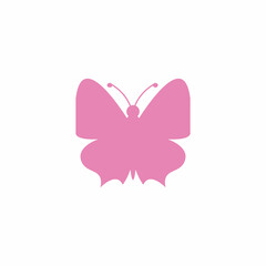 Beauty Flying Butterfly Logo with simple minimalist line art monoline style
