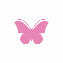 Beauty Flying Butterfly Logo with simple minimalist line art monoline style