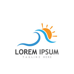 Water wave icon vector