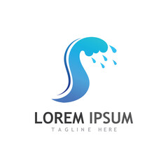 Water wave icon vector