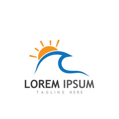 Water wave icon vector