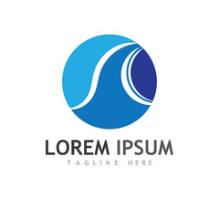 Water wave icon vector