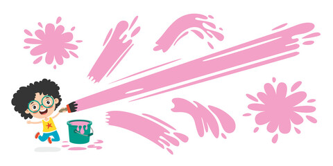 Funny Kid Coloring And Painting