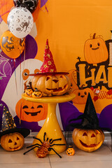 decorated pumpkin for halloween celebration