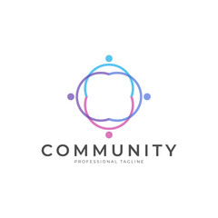 People human together family unity logo design