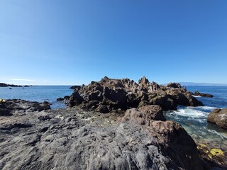 rocky coast of the sea