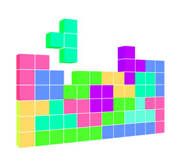 video game with cubes - puzzle game illustration - 3D cubes