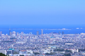 都市風景　福岡市　福岡の街並み　百道方面 福岡タワー