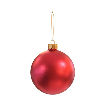 Christmas ball matte red on white background, 3d render