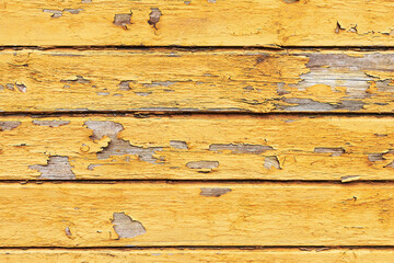 Old dirty yellow wooden background. Abstract vertical background. Copy space