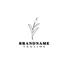 cute cattail cartoon logo design template icon simple isolated vector illustration