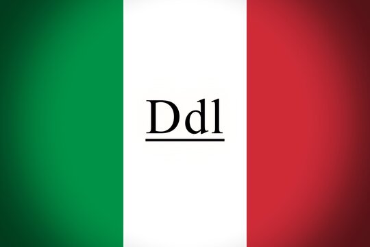 Italian flag with the text "ddl"