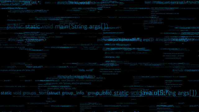 Visionary programming and coding of future software . 3D rendering computer graphic .