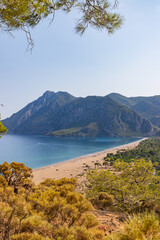 Top view of the Cirali Olympos beach at Mediterranean sea, Antalya Province, Turkey