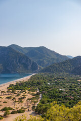 Fototapeta na wymiar Top view of the Cirali Olympos beach at Mediterranean sea, Antalya Province, Turkey