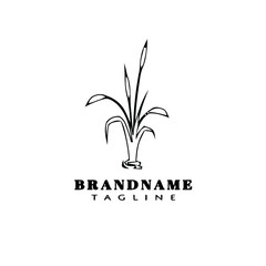 cattail cartoon logo design creative icon black isolated vector illustration