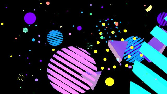Looped abstract geometric space animation.