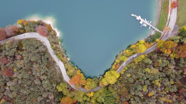 lago alberi autunno strada ladro trentino 