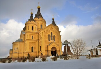 Church of Alexander Nevsky in Nizhny Novgorod, Russia, in winter.
