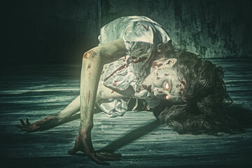 creepy zombie woman
