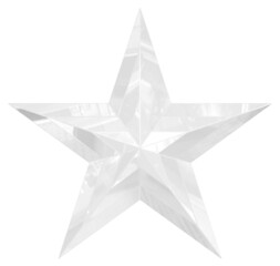 5 point star - Christmas Star - white single isolated on white - 3d rendering