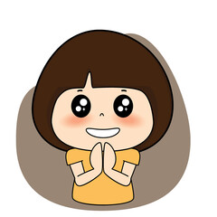 Happy woman. Vector illustration.