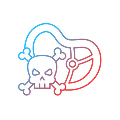 Food toxicity gradient linear vector icon. Contaminated and spoiled product. Infections and toxins. Foodborne illness. Thin line color symbol. Modern style pictogram. Vector isolated outline drawing