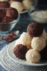 Beijinho and Brigadeiro sweets - national cuisine of Brazil
