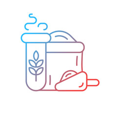 Wheat and flour quality test gradient linear vector icon. Flour milling industry production control. Cereals analysis. Thin line color symbol. Modern style pictogram. Vector isolated outline drawing