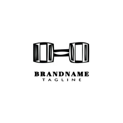 dumbbell cartoon icon design template logo black isolated vector