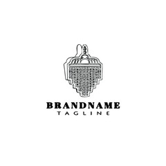 Fototapeta premium chandelier logo cartoon template icon concept black isolated vector illustration