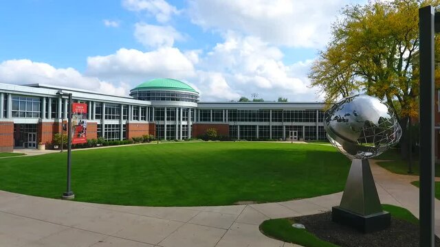 Gliding backwards across American college campus