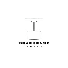 chandelier logo cartoon template icon design black simple vector illustration