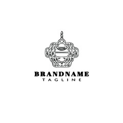 chandelier logo cartoon template icon design black isolated cute illustration