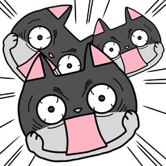 不安慌てる猫さん