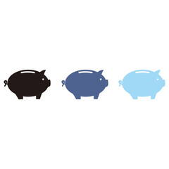 Piggy bank set icon vector illustration sign