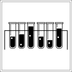 Medical test tubes with samples for analysis. Laboratory tests for biochemistry and viruses. Blood donation.