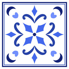 Azulejos portuguese traditional ornamental tile