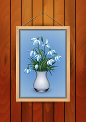 Painting with snowdrops