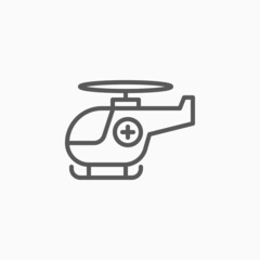 emergency helicopter icon, hospital vector