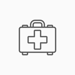 first aid kit icon, hospital vector