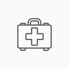first aid kit icon, hospital vector