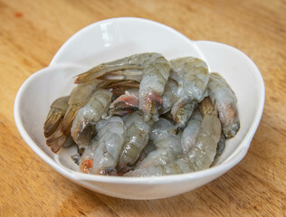 Peeled fresh shrimp, Seafood for cooking