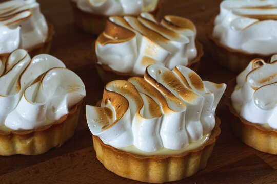French dessert.  Lemon tart with merengue