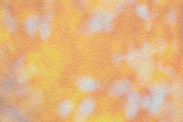 Abstract watercolor painting autumn yellow orange blurred background on watercolor texture paper