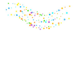 Rainbow Festive Confetti. Carnival Star Falling.